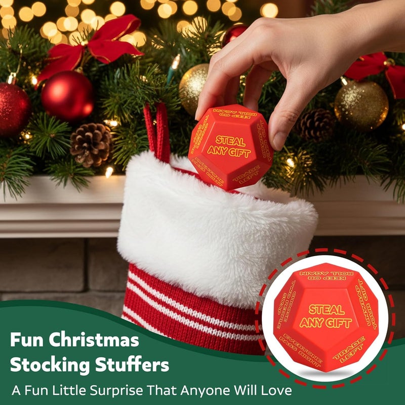 BUBERO Store Santa Swap Gift Exchange Dice, Exchange Gifts Christmas Games for Family Party, Christmas Stocking Stuffers White Elephant Gift Swap Dice Game for Teens, Kids, Adults, Families and Holiday - Image 5